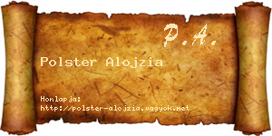 Polster Alojzia névjegykártya